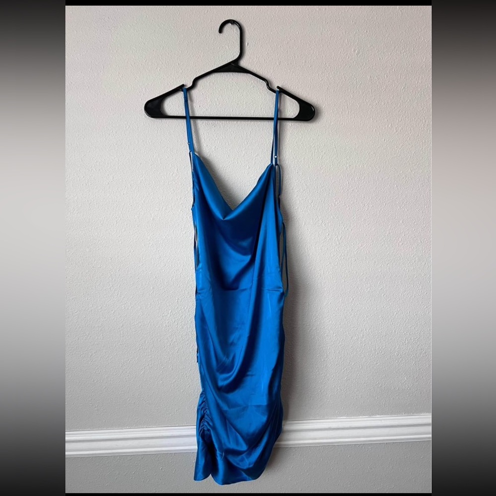 Urban Outfitters blue asymmetric mini dress